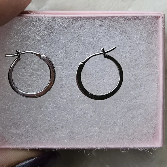 Diamond Hoop Earrings - Picture 2 of 5